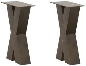 4012951 vidaXL Крака за масичка за кафе, X-образни, 2 бр., естествена стомана, 28 x (42-43) см, стомана