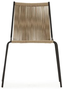 Бежови метални трапезни столове в комплект за подреждане 2 бр. Emily – Marckeric