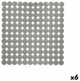 Нехлъзгаща се постелка за душ Сив PVC 54 x 54 x 1 cm (6 броя)