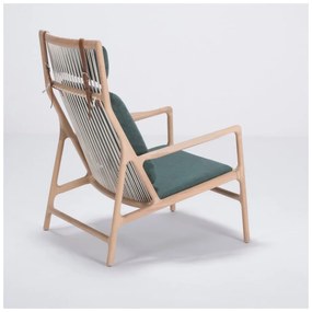 Фотьойл от дъбово дърво със зелена текстилна седалка Dedo - Gazzda