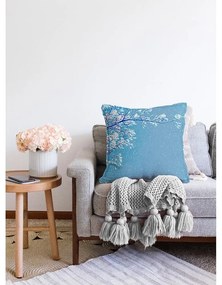 Синя калъфка за възглавница с памучна смес Winter Wonderland, 55 x 55 cm - Minimalist Cushion Covers