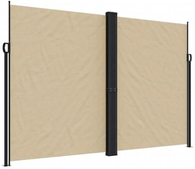 4004870 vidaXL Прибираща се странична тента, бежова, 220x1200 см