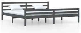 814841 vidaXL Рамка за легло, сива, дърво масив, 200x200 см