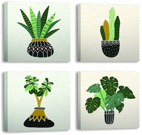 Картини в комплект от 4 бр. 30x30 cm Plants - Wallity
