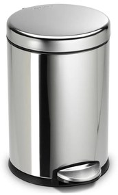 Stříbrný lesklý pedálový koš simplehuman, 4.5 l