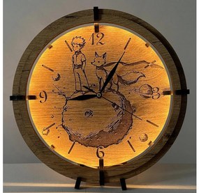 Li-Go 23712/DUB/BAT2 - Димируем часовник с LED и сензор, 1xAA, Ø 32 см, дъб