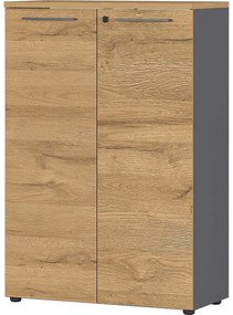 Дъбов шкаф за книги в естествен цвят 80x120 cm Agenda - Germania