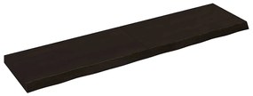 363831 vidaXL Стенен рафт тъмнокафяв 160x40x(2-6) см обработен масивен дъб