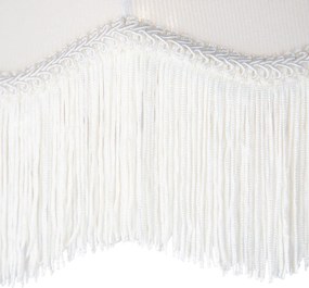 Висяща лампа черна с бежов абажур и бял интериор 31,5 см 3-лампи - Cava