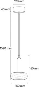 Кафяво/бежово LED висящо осветително тяло с каменен абажур ø 15 cm Karo – Opviq lights