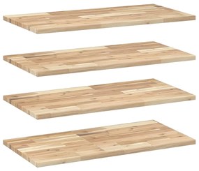 3279394 vidaXL Плаващи рафтове 4 бр 60x40x2 см необработено дърво акация масив