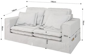 Бял диван 196 cm Nora – Ropez