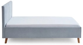 Светлосиньо двойно легло 140x200 cm тапицирано с включена подматрачна рамка Piano – Meise Möbel