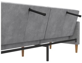 Светлосив кадифен сгъваем диван 207 cm Lilly – Støraa