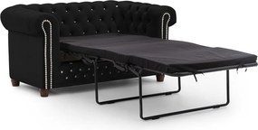 Черен кадифен разтегателен диван 148 cm York Blik – Ropez