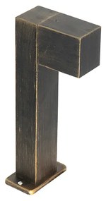 Индустриална стоеща лампа за външно ползване антично злато 35 см IP44 - Baleno