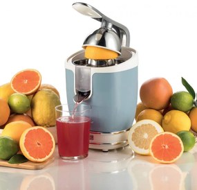 Цитрус преса Ariete VINTAGE JUICER 0413/05, 85W, Метално тяло, Безшумна работа, 2 приставки, Син