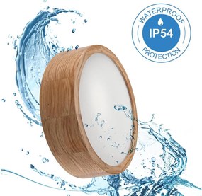 Плафон OAK 2xE27/15W/230V IP54 дъб ø 27 см