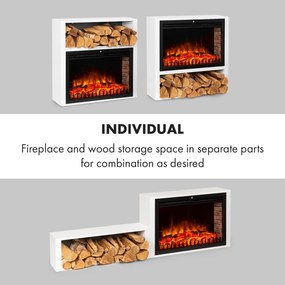 Klarstein Mauna Loa, електрическа камина, 2000 W, LED пламъци, дистанционно управление, бяла