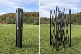 Тристенна парти палатка без прозорци Черен 3m x 3m