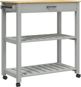 376101 vidaXL Кухненска количка "MONZA" 84x40x88,5 см борово дърво масив