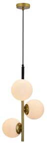 Висяща лампа в златист цвят със стъклен абажур 32,5х32,5 см Duo - Candellux Lighting