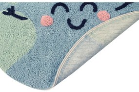 Син ръчно изработен памучен детски килим подходящ за пране ø100 cm Big Big World – Lorena Canals