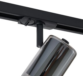 Модерен прожектор черен с димно стъкло за 1-фазна релсова система - Iconic Lloyd