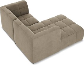 Кафяв кадифен ъглов диван (ляв ъгъл) Aloha – Makamii