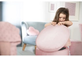 Светлорозов кадифен бебешки пуф Lil Sofa - Roba