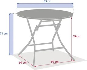 Градинска кръгла маса Hesperide Greensboro, Графит