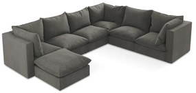 Тъмносив ъглов диван (десен ъгъл/U форма) Manao – Makamii