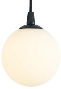 Модерна висяща лампа черна с бяло стъкло за 1-фазна релсова система - Iconic Perle