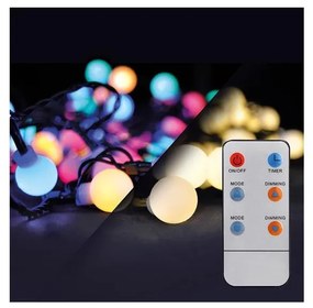 Solight 1V08-RGB-LED RGB Димируеми Коледни лампички 100xLED/8 функции 15м IP44 + д.у.