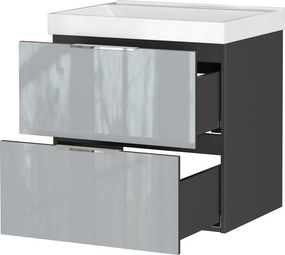 Сив гланцов стенен шкаф за мивка 61x65 cm Celano – Germania