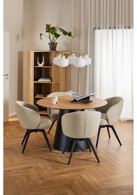 Кръгла масичка за кафе в черен и естествен цвят с дъбов плот ø 120 cm Soli – Actona