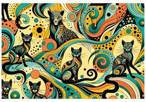 Фототапет – Цветни абстрактни котки