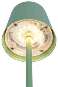 Светлозелена LED настолна лампа с метален абажур (височина 21 cm) Diaz – Trio