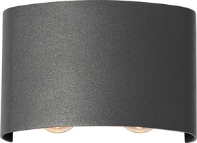 Външна стенна лампа тъмно сива с LED 4-светлина IP54 - Silly