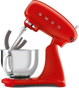 Планетарен миксер SMEG SMF03RDEU, 800 W, 4.8 л, 10 скорости, Функция за плавен старт, Крачета против хлъзгане, Червен
