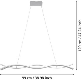 LED висящо осветително тяло в сребрист цвят LASANA 2 – EGLO