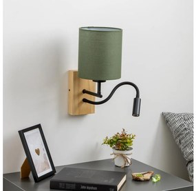 Brilagi - LED Аплик NUBILA WOOD 1xE27/25W/230V + LED/3W дъб/зелен