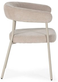 Бежови тапицирани трапезни столове в комплект с подлакътници 2 бр. Yuri – MOME