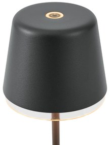 Настолна лампа черна с LED IP65 акумулаторна със станция за зареждане - Treble