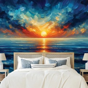 Самозалепващ фототапет – Драматичен залез над океана