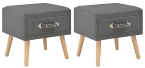 276379 vidaXL Нощни шкафчета, 2 бр, тъмносиви, 40x35x40 см, плат