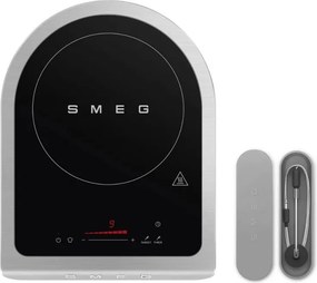 Преносим индукционен котлон Smeg PIC01WHMEU, 2100 W, Керамично стъкло, Бял мат