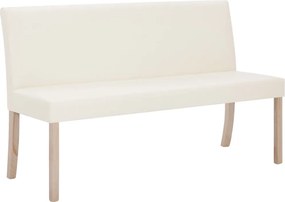281330 vidaXL Пейка, 139,5 см, кремава, изкуствена кожа