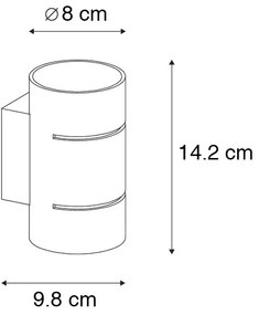 Модерен стенен аплик черен със златен интериор - Pia