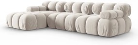 Бежов кадифен модулен ъглов диван (ляв ъгъл) Bellis – Micadoni